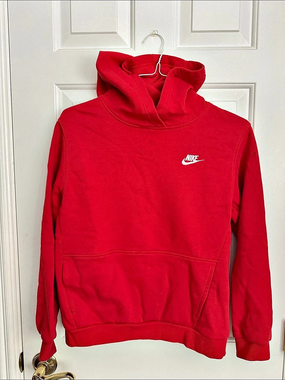 Nike Sportswear Club Fleece Pullover Hoodie Red - youth XL